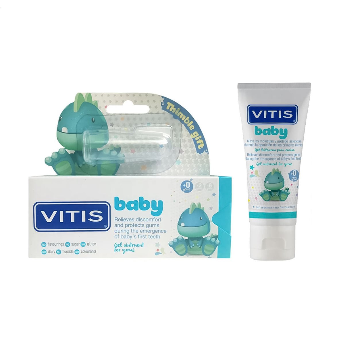 Дитячий набір для догляду за ротовою порожниною Dentaid Vitis Baby від народження (гель, 30 мл + напальчник, 1 шт)