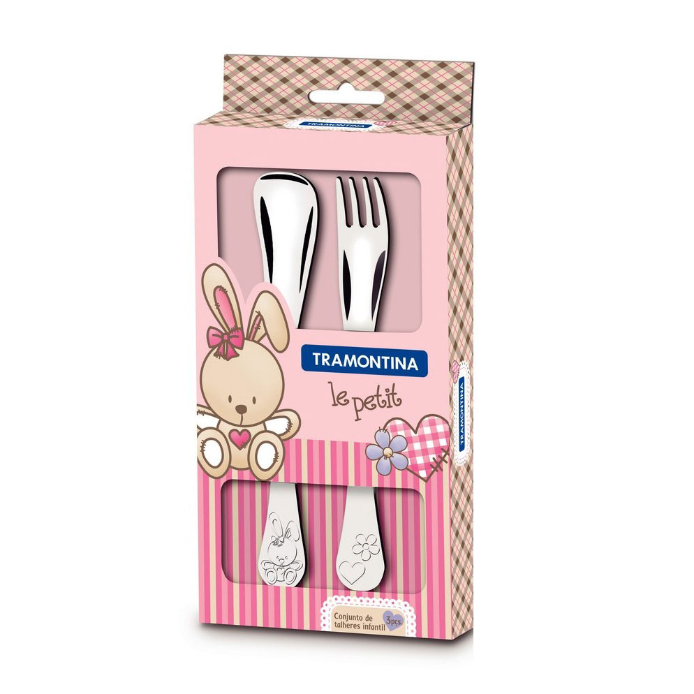 Дитячий набір столових приборів TRAMONTINA Baby Le Petit Pink (виделка, 1 шт + ложка, 1 шт) (66973/015)
